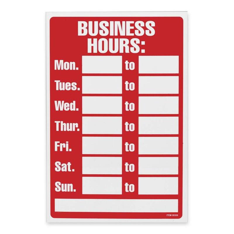 Image Business Hours Sign