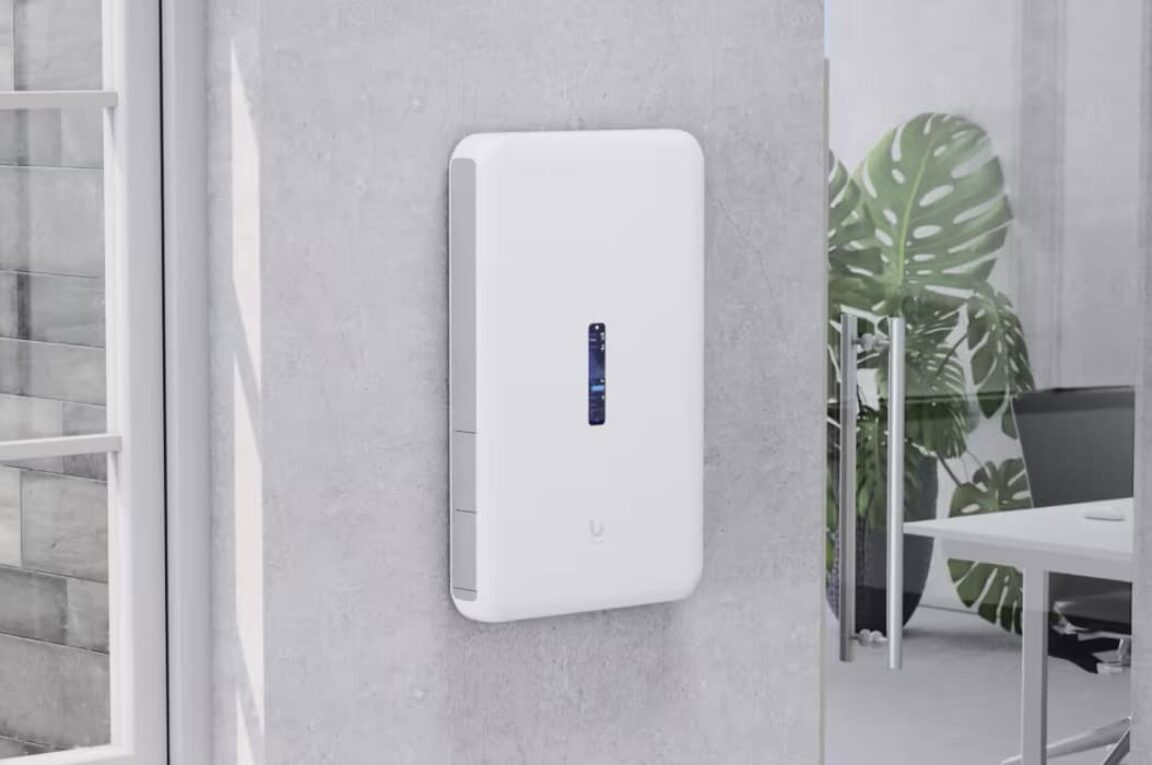 Firewall gateway console mounted on wall