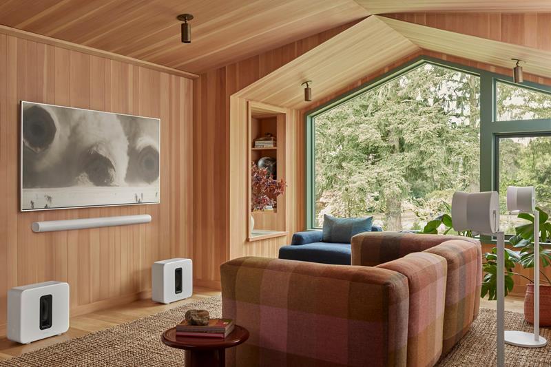 Sonos Arc Ultra soundbar in a modern living room